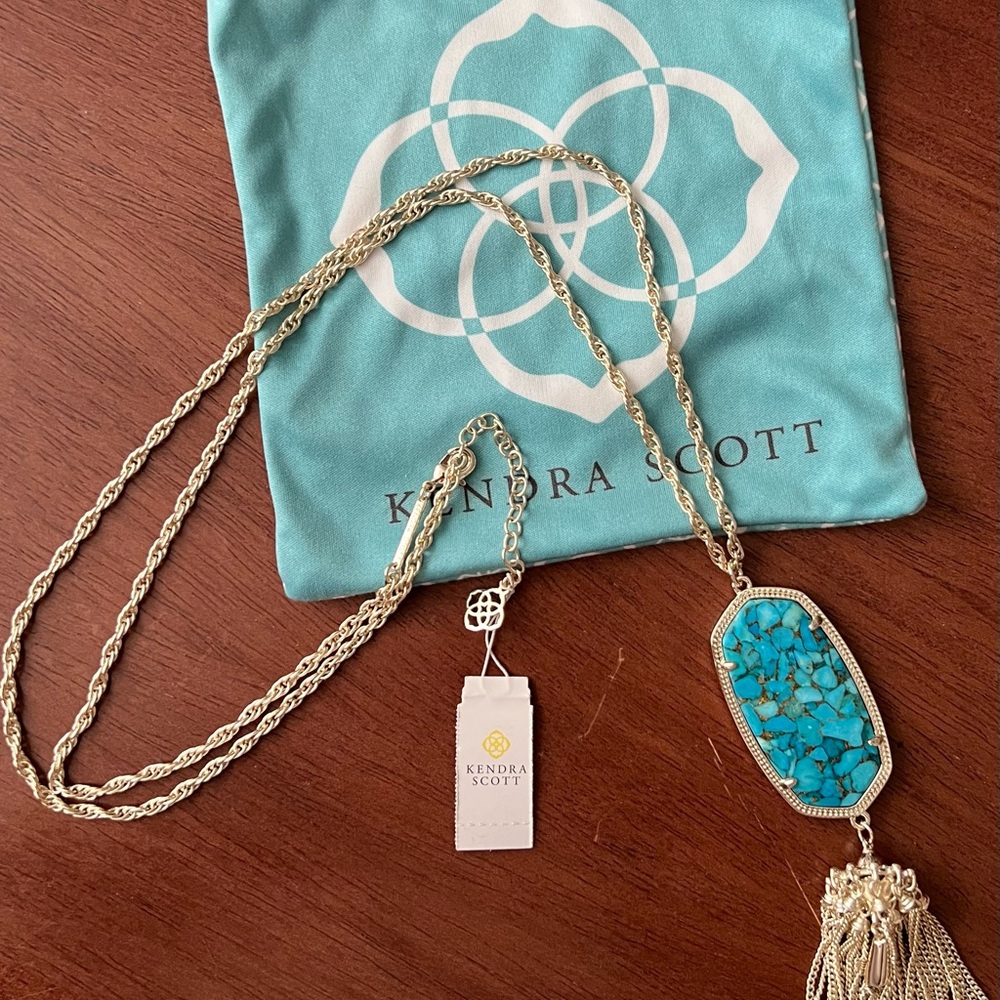 Kendra Scott Gold and Turquoise Necklace